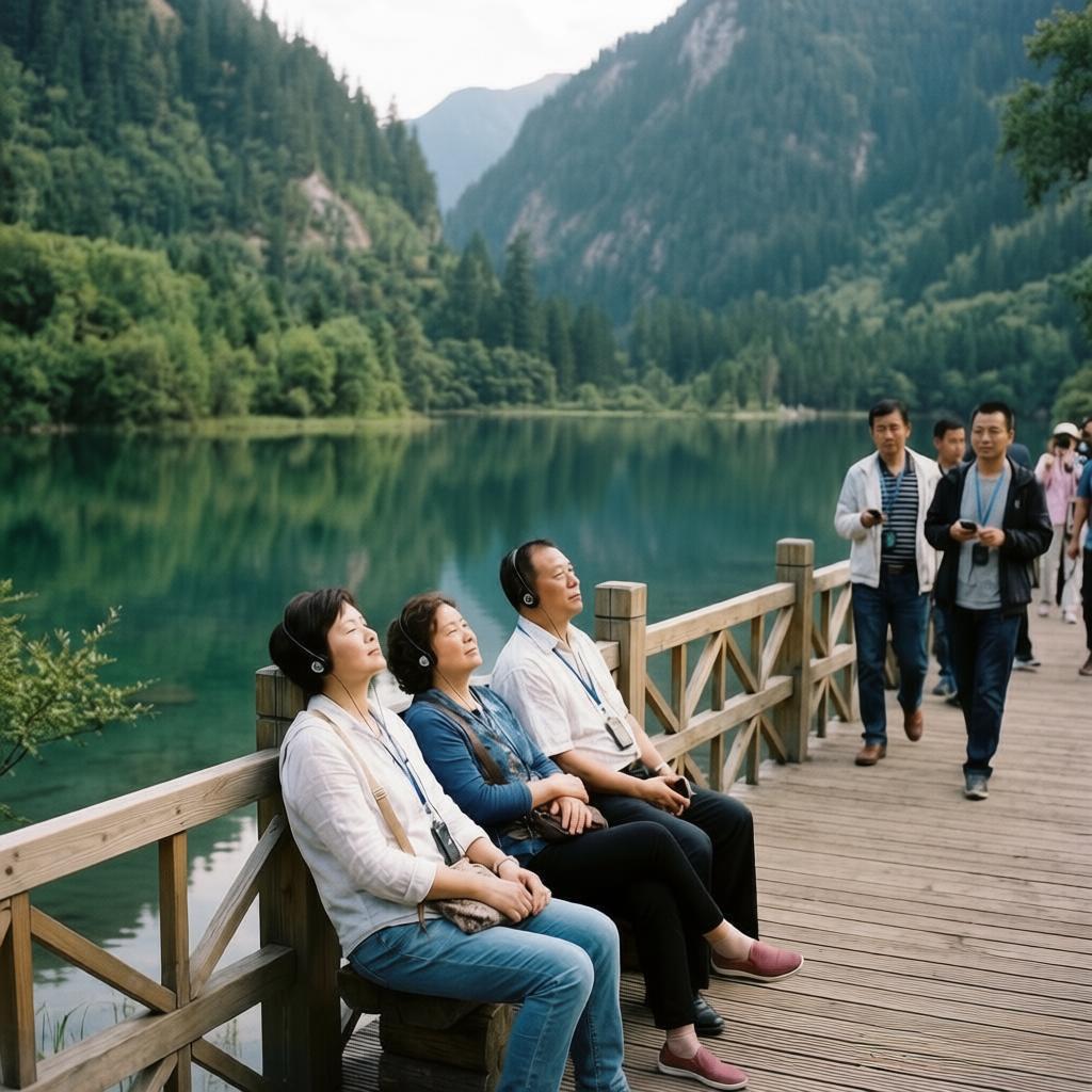 景区游客听讲解